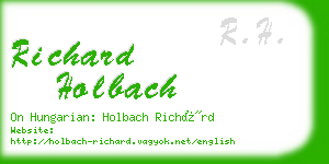 richard holbach business card